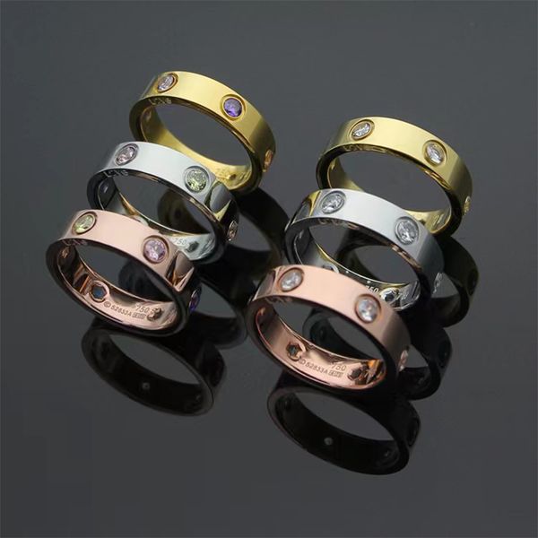 2023 new charming crystal couple ring love luxury color diamond titanium steel ring 18k gold designer ring, Silver
2023 new charming crystal couple ring love luxury color diamond titanium steel ring 18k gold designer ring, Silver