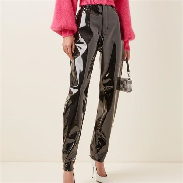 women's pants s long legs bright lacquer pu leather pant casual pants high waist harem 230323, Black;white
women's pants s long legs bright lacquer pu leather pant casual pants high waist harem 230323, Black;white