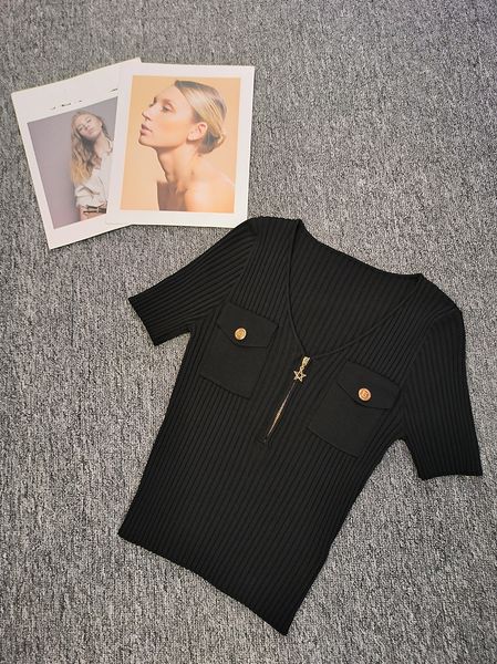 316 2023 runway autumn brand same style sweater short sleeve v neck white pink black blue cardigan fashion clothes womens yl, White;black
316 2023 runway autumn brand same style sweater short sleeve v neck white pink black blue cardigan fashion clothes womens yl, White;black