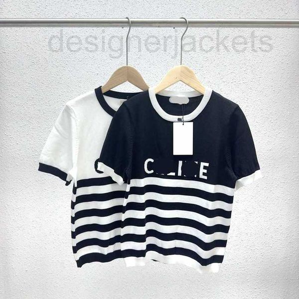 women's t-shirt designer early spring new fashion personalized design sense letter jacquard stripe contrast knitted tshirt shows thin s, White
women's t-shirt designer early spring new fashion personalized design sense letter jacquard stripe contrast knitted tshirt shows thin s, White