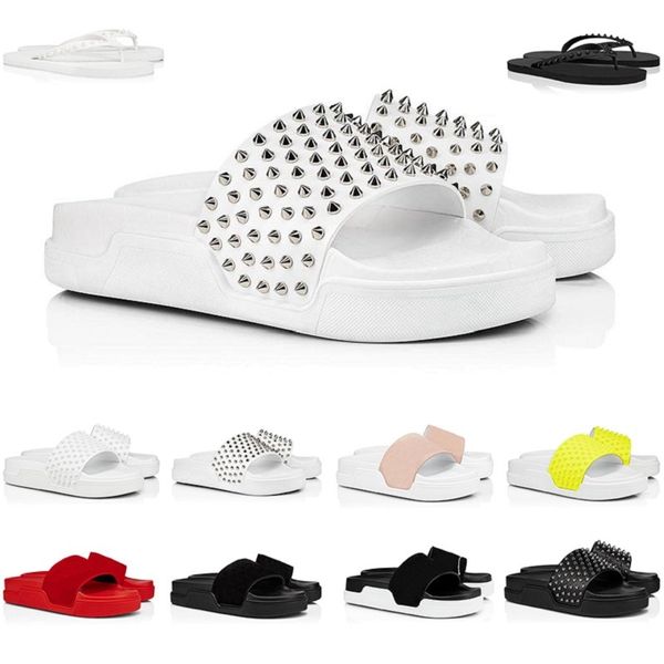 with box designer men women sandals slippers men flip flops slipper summer pool slides fahison womens mens studs rivet suede sandals rubber, Black
with box designer men women sandals slippers men flip flops slipper summer pool slides fahison womens mens studs rivet suede sandals rubber, Black