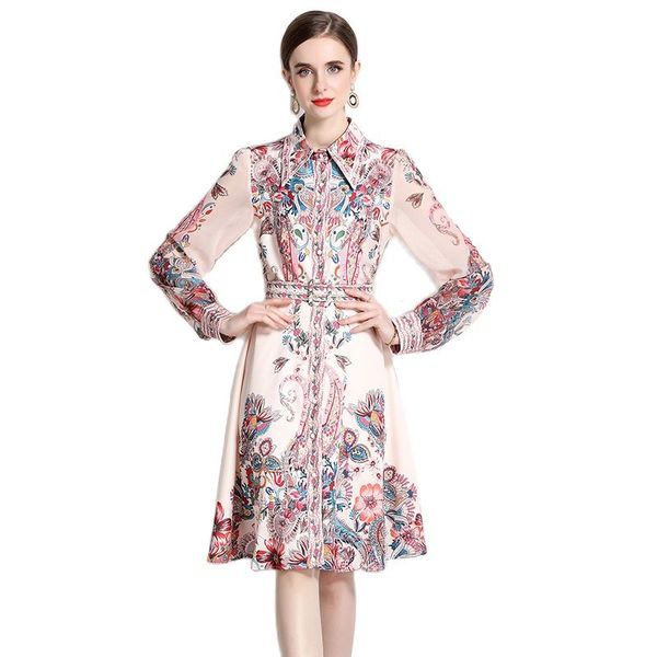 vintage printed button cardigan chiffon dress long sleeve bubble elegant knee length belt shirt dresses 2023 designer ladies casual office c, Black;gray
vintage printed button cardigan chiffon dress long sleeve bubble elegant knee length belt shirt dresses 2023 designer ladies casual office c, Black;gray