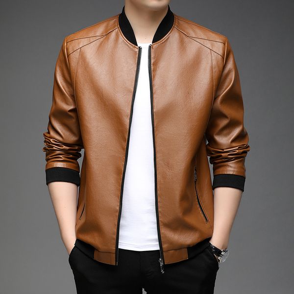 men's leather faux mlshp stand collar pu jackets solid color long sleeve spring autumn male coats 3xl 230324, Black
men's leather faux mlshp stand collar pu jackets solid color long sleeve spring autumn male coats 3xl 230324, Black