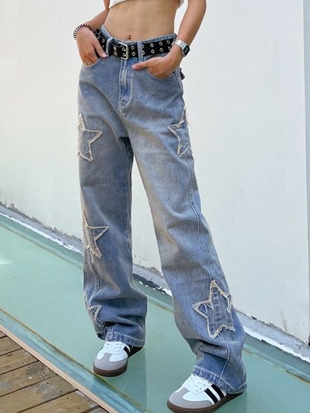 women's jeans streetwear blue pentagram high waist y2k korean style hip hop straight denim boyfriend for women trousers 230324
women's jeans streetwear blue pentagram high waist y2k korean style hip hop straight denim boyfriend for women trousers 230324