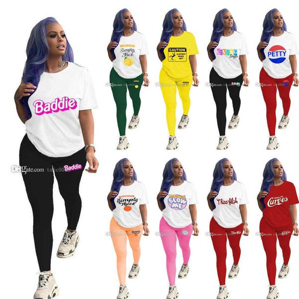 2023 designer women tracksuits 2 pieces sets fashion printed pants set summer fall outfits short sleeve t-shirt jogging suit, Gray
2023 designer women tracksuits 2 pieces sets fashion printed pants set summer fall outfits short sleeve t-shirt jogging suit, Gray