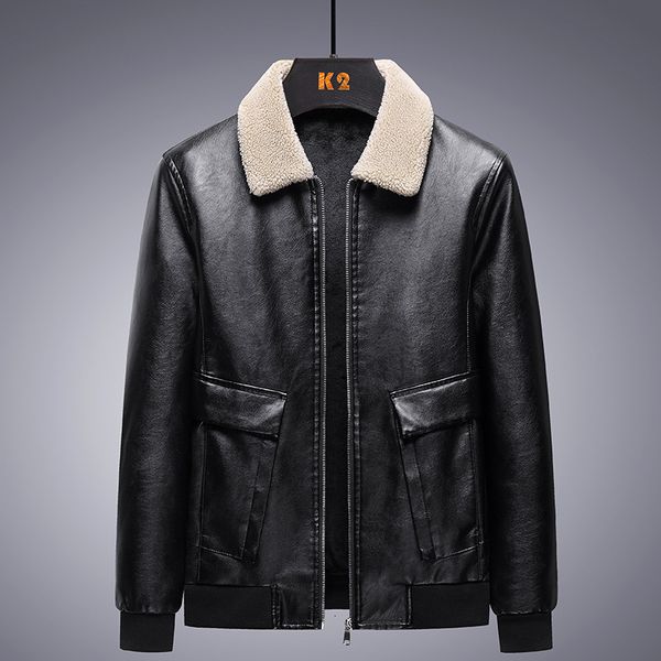 men's leather faux classic retro warm fleece bomber jacket high qualit zipper plus size fur for men 230324, Black
men's leather faux classic retro warm fleece bomber jacket high qualit zipper plus size fur for men 230324, Black