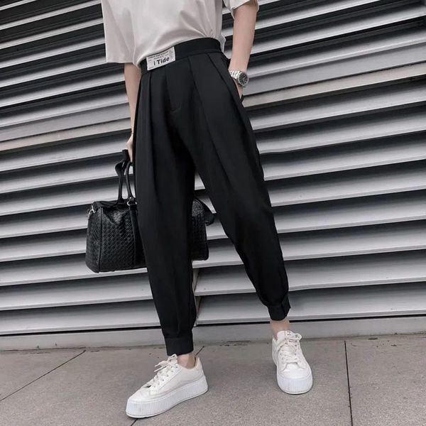 men's pants men casual solid color male harem korean elastic loose trousers high streetwear fashion stereo design 230324, Black
men's pants men casual solid color male harem korean elastic loose trousers high streetwear fashion stereo design 230324, Black