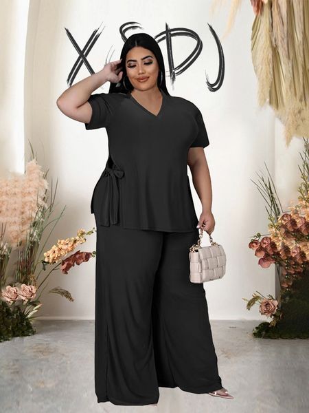 women's plus size pants elegant and blouse set fashion suits summer two piece for women matching s wholesale drop 230324, Black
women's plus size pants elegant and blouse set fashion suits summer two piece for women matching s wholesale drop 230324, Black