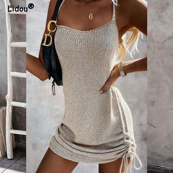 casual dresses sleeveless sling mini short dress fashion backless drawstring low collar solid spring summer women 230323, Black;gray
casual dresses sleeveless sling mini short dress fashion backless drawstring low collar solid spring summer women 230323, Black;gray