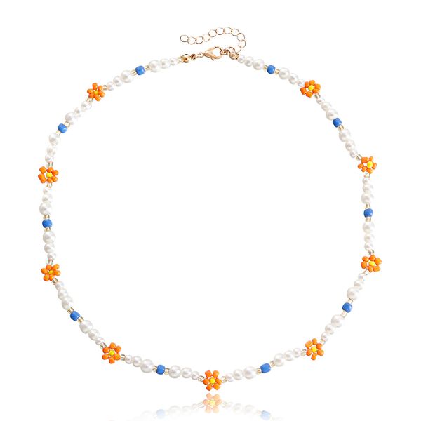 beaded choker necklace boho cute colorful seed beads pearl necklace flower handmade y2k necklace for women teen girls, Silver
beaded choker necklace boho cute colorful seed beads pearl necklace flower handmade y2k necklace for women teen girls, Silver