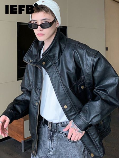 men's leather faux iefb retro pu coat korean fashion stand collar jacket 2023 solid color vintage temperament 230324, Black
men's leather faux iefb retro pu coat korean fashion stand collar jacket 2023 solid color vintage temperament 230324, Black