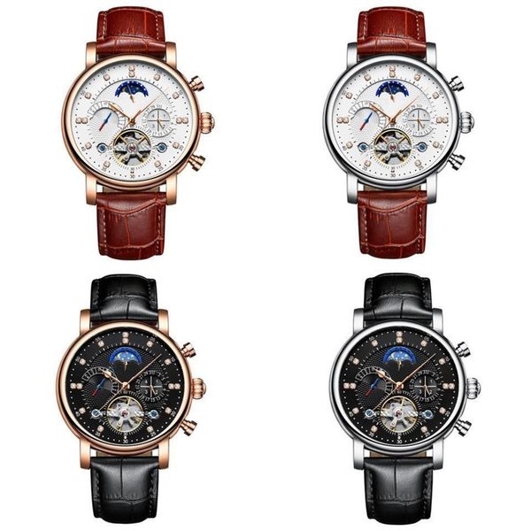 skeleton tourbillon mens distinctive watch fashionable mechanical automatic watches leather strap comfortableable watch for gentleman busine, Slivery;brown
skeleton tourbillon mens distinctive watch fashionable mechanical automatic watches leather strap comfortableable watch for gentleman busine, Slivery;brown
