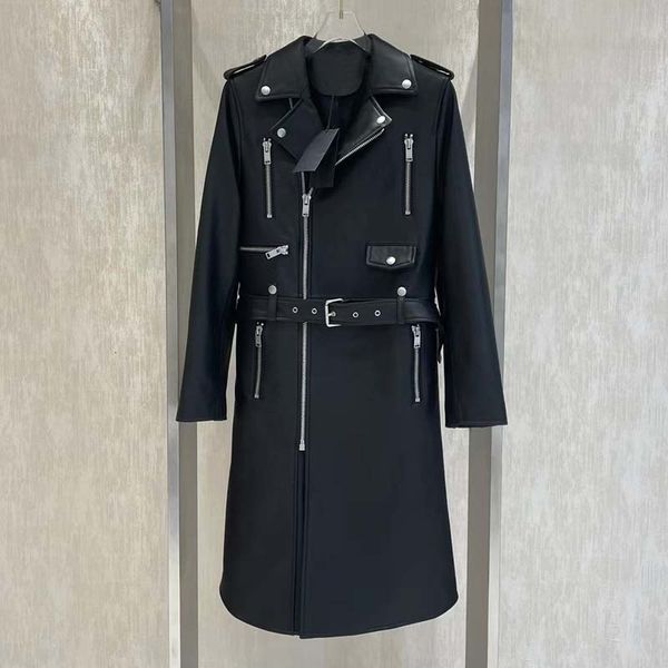 women's jacket coat spring long length 2023 fashion locomotive model clothes with belt luxury sheepskin turndown collar 230324, Black;brown
women's jacket coat spring long length 2023 fashion locomotive model clothes with belt luxury sheepskin turndown collar 230324, Black;brown