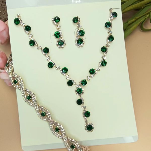 10 sets/lot necklace earring bracelet 5 pcs suit inlaid zircon rhinestone pearl twinkle decorate adjeustable length necklace wedding party e, Silver
10 sets/lot necklace earring bracelet 5 pcs suit inlaid zircon rhinestone pearl twinkle decorate adjeustable length necklace wedding party e, Silver