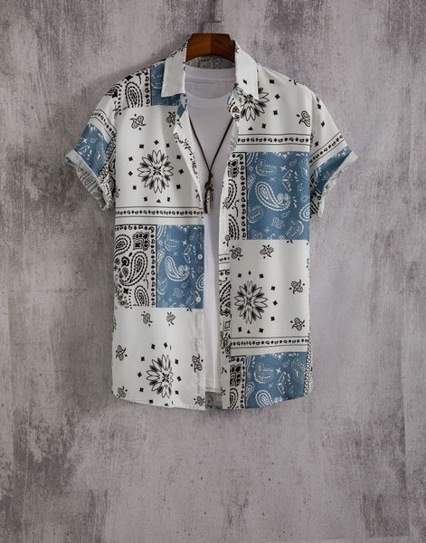 men's casual shirts hawaiian shirt men fashion flower geometric printed blouse single-breasted beach short sleeve men's holiday cl, White;black
men's casual shirts hawaiian shirt men fashion flower geometric printed blouse single-breasted beach short sleeve men's holiday cl, White;black