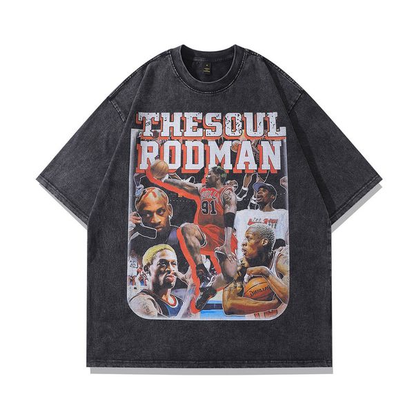 men's t-shirts tkpa american hip hop rodman printed short sleeve t-shirt men's china-chic brand loose wash used, White;black
men's t-shirts tkpa american hip hop rodman printed short sleeve t-shirt men's china-chic brand loose wash used, White;black