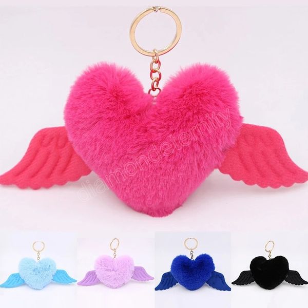 fashion peach love heart wings keychain solid color plush pompom ball pendant keyring women bag car ornament gift accessories, Silver
fashion peach love heart wings keychain solid color plush pompom ball pendant keyring women bag car ornament gift accessories, Silver