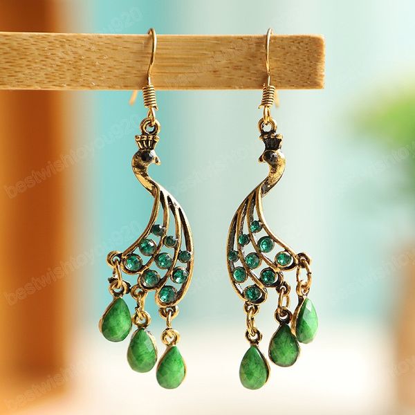 peacock shaped earrings for women bohemian blue crystal water drop earrings female boho jewelry tassels earrings dangle, Silver
peacock shaped earrings for women bohemian blue crystal water drop earrings female boho jewelry tassels earrings dangle, Silver