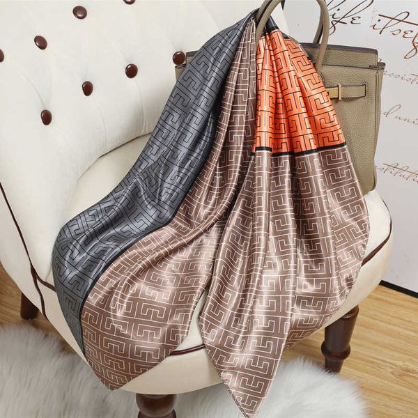 sarongs 90*90cm women square silk scarf luxury brand large shawl neckerchief print headband female foulard bandana wraps hijab scarves p2303, Blue;gray
sarongs 90*90cm women square silk scarf luxury brand large shawl neckerchief print headband female foulard bandana wraps hijab scarves p2303, Blue;gray