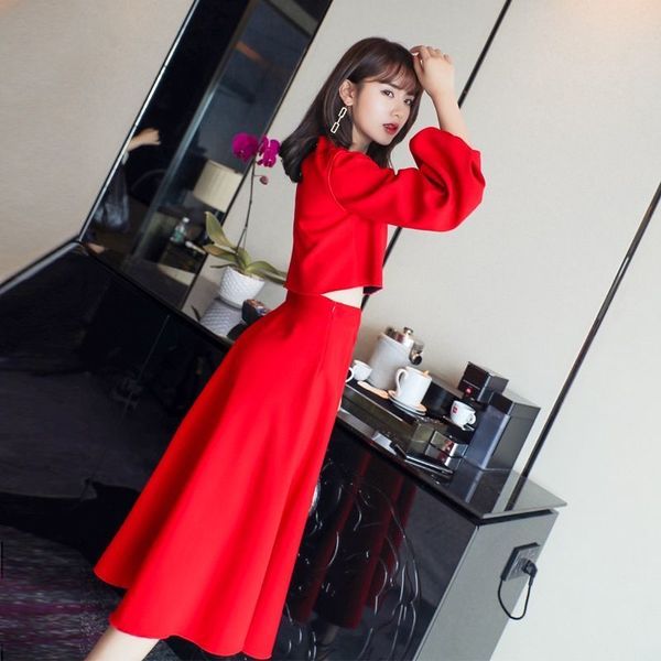 two piece dress benmingnian red suit women spring and autumn korean style goddess fashion solid casual set female 230324, White
two piece dress benmingnian red suit women spring and autumn korean style goddess fashion solid casual set female 230324, White