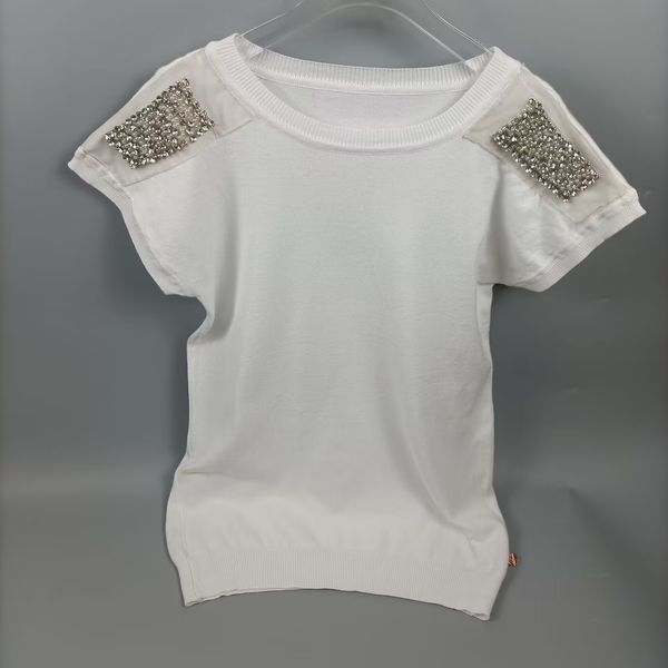women's knits tees summer women clothing 2023 casual sleeveles solid korean style knitting slim pearl decorative vest tank female swea, White
women's knits tees summer women clothing 2023 casual sleeveles solid korean style knitting slim pearl decorative vest tank female swea, White