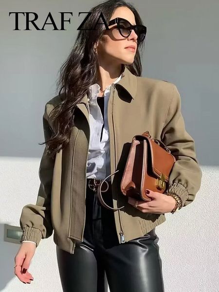 women's jackets trafza fashion vintage solid long sleeve zipper coat female chic lady outfits casual shirt jacket streetwear 230323, Black;brown
women's jackets trafza fashion vintage solid long sleeve zipper coat female chic lady outfits casual shirt jacket streetwear 230323, Black;brown