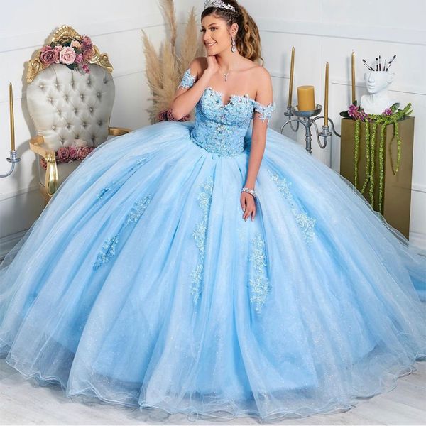 sky blue off-shulder ball gown quinceanera dresses vestidos de 15 anos fashion applique lace tulle sweet 16 princess party gown, Blue;red
sky blue off-shulder ball gown quinceanera dresses vestidos de 15 anos fashion applique lace tulle sweet 16 princess party gown, Blue;red