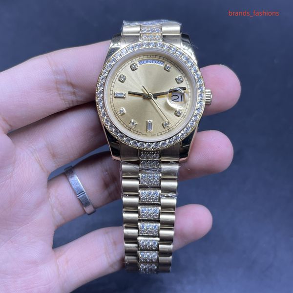 36mm40mm men's and women's wristwatch gold stainless steel hand inlaid diamond middle row strap automatic mechanical life waterpro, Slivery;brown
36mm40mm men's and women's wristwatch gold stainless steel hand inlaid diamond middle row strap automatic mechanical life waterpro, Slivery;brown