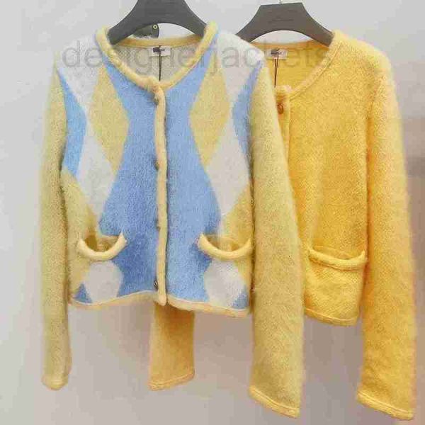 women's sweaters designer autumn light yellow jacket color matching knitted cardigan sweater 0fm7, White;black
women's sweaters designer autumn light yellow jacket color matching knitted cardigan sweater 0fm7, White;black