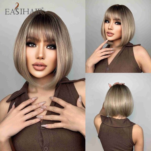 synthetic wigs easihair brown to blonde ombre natural hair wigs for women short straight synthetic bob heat resistant cosplay daily 230227, Black
synthetic wigs easihair brown to blonde ombre natural hair wigs for women short straight synthetic bob heat resistant cosplay daily 230227, Black