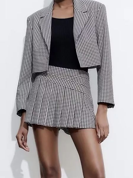 two piece dress office lady casual plaid print short blazers outwear 2023 spring fashion pleated skirts shorts za girls blazer suits 230324, White
two piece dress office lady casual plaid print short blazers outwear 2023 spring fashion pleated skirts shorts za girls blazer suits 230324, White
