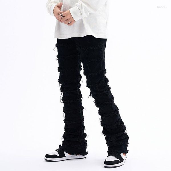 men's jeans high street striped tassel frayed mens ripped pants daily harajuku baggy casual hole denim trousers oversized spring 2023, Blue
men's jeans high street striped tassel frayed mens ripped pants daily harajuku baggy casual hole denim trousers oversized spring 2023, Blue