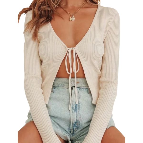 women's knits tees trendy simple solid tie up knit cardigan women long sleeve v neck slim lace crop spring autumn casual outwear 230324, White
women's knits tees trendy simple solid tie up knit cardigan women long sleeve v neck slim lace crop spring autumn casual outwear 230324, White