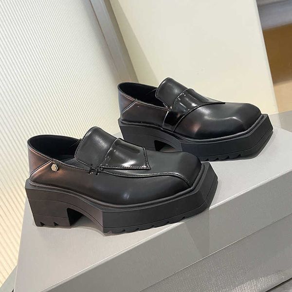 women's shoes 2022 square head punk platform slip-on loafers fashion small leather women comfortable single shoes 0324, Black
women's shoes 2022 square head punk platform slip-on loafers fashion small leather women comfortable single shoes 0324, Black