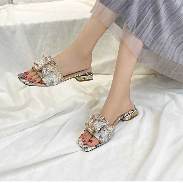 nxy sandals rhinestone women's sandals thick heel fashionable flat bottoms ladies shoes summer casual square head outside female slippe, Black
nxy sandals rhinestone women's sandals thick heel fashionable flat bottoms ladies shoes summer casual square head outside female slippe, Black