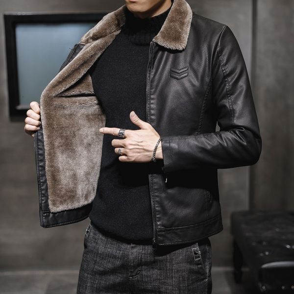 men's leather faux men clothing thick jacket mens winter autumn fashion fur collar windproof warm coat 230324, Black
men's leather faux men clothing thick jacket mens winter autumn fashion fur collar windproof warm coat 230324, Black