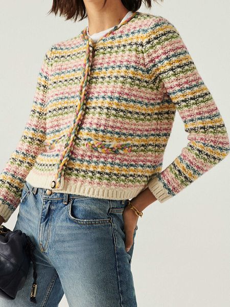 women's knits tees knit cardigan for women rainbow twisted french single breasted oneck long sleeve ladies sweater 2023 spring 230324, White
women's knits tees knit cardigan for women rainbow twisted french single breasted oneck long sleeve ladies sweater 2023 spring 230324, White