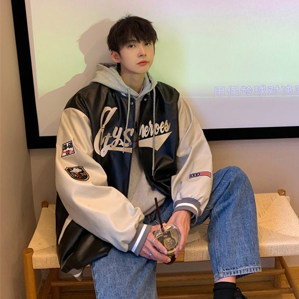 men's leather faux autumn fashion brand suit male couple pu leather flight jacket loose casual thicken and keep warm in winter mens clo, Black
men's leather faux autumn fashion brand suit male couple pu leather flight jacket loose casual thicken and keep warm in winter mens clo, Black