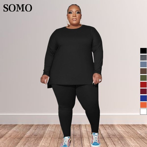 women's plus size pants somo high elastic homewear ouftits women clothing solid casual long sleeve two piece set wholesale drop 230324, Black
women's plus size pants somo high elastic homewear ouftits women clothing solid casual long sleeve two piece set wholesale drop 230324, Black
