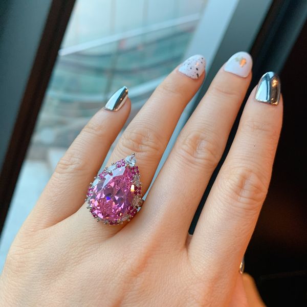 pear cut lab pink diamond ring 925 sterling silver party wedding band rings for women bridal promise engagement jewelry, Slivery;golden
pear cut lab pink diamond ring 925 sterling silver party wedding band rings for women bridal promise engagement jewelry, Slivery;golden