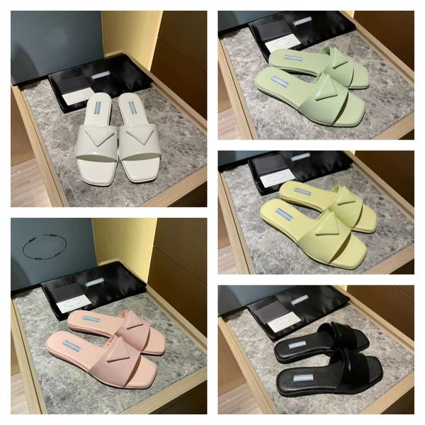 2023 summer women slippers patent leather inverted triangle logos sandals pure color flip flops letter flat mules slide casual shoes loafers, Black
2023 summer women slippers patent leather inverted triangle logos sandals pure color flip flops letter flat mules slide casual shoes loafers, Black