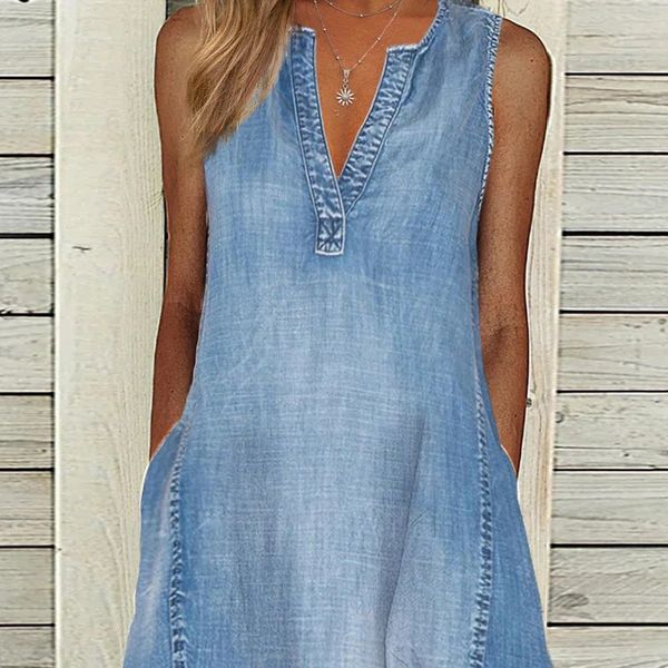 casual dresses loose denim dress women vintage sleeveless pockets solid color summer dress midi streetwear 230323, Black;gray
casual dresses loose denim dress women vintage sleeveless pockets solid color summer dress midi streetwear 230323, Black;gray