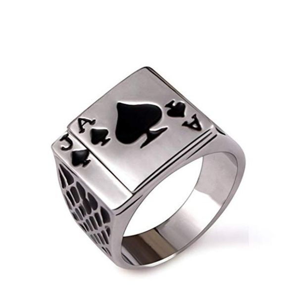 silver poker ring for men ace of spades finger ring man black jack rings summer jewelry gift wholesale price
silver poker ring for men ace of spades finger ring man black jack rings summer jewelry gift wholesale price