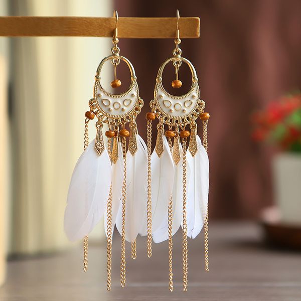 new stud fashion earrings bohemian ethnic style earrings jewelry retro long tassel colorful feather earrings jewelry gift, Golden;silver
new stud fashion earrings bohemian ethnic style earrings jewelry retro long tassel colorful feather earrings jewelry gift, Golden;silver