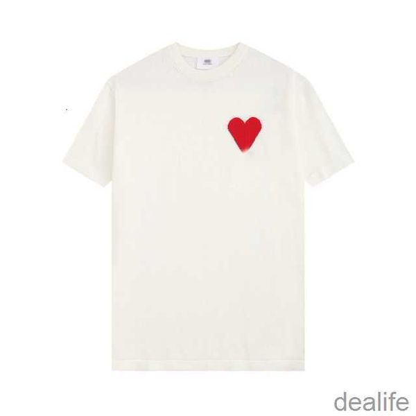 luxury fashion style streetwear t shirt 23 spring love jacquard embroidery knitted short sleeve oversize version design for amis men tshirts, White;black 
luxury fashion style streetwear t shirt 23 spring love jacquard embroidery knitted short sleeve oversize version design for amis men tshirts, White;black