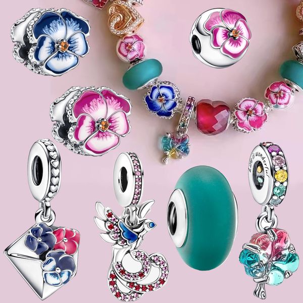 925 sterling silver blue pink flower mailbox suspension jewelry charm is suitable for original pandora bracelet jewelry fashion accessories, Bronze;silver
925 sterling silver blue pink flower mailbox suspension jewelry charm is suitable for original pandora bracelet jewelry fashion accessories, Bronze;silver