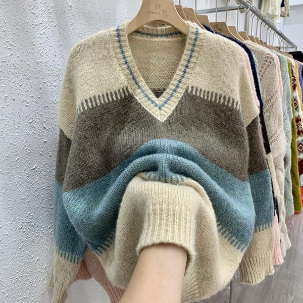 women's sweaters women's sweaters korean pullover sweater v-neck-colored striped female autumn and winter 2023 design soft glutino, White;black
women's sweaters women's sweaters korean pullover sweater v-neck-colored striped female autumn and winter 2023 design soft glutino, White;black