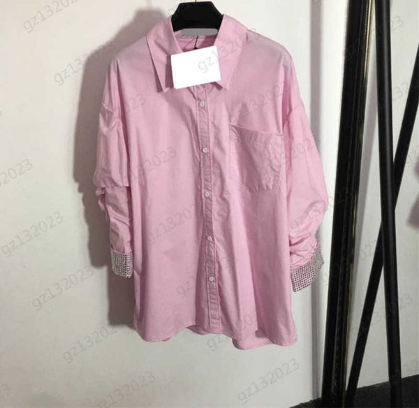 womens blouses cuff stick drill design off-shoulder seven-point sleeve fashion designer shirts single row button open pocket lapel simple ca, White
womens blouses cuff stick drill design off-shoulder seven-point sleeve fashion designer shirts single row button open pocket lapel simple ca, White