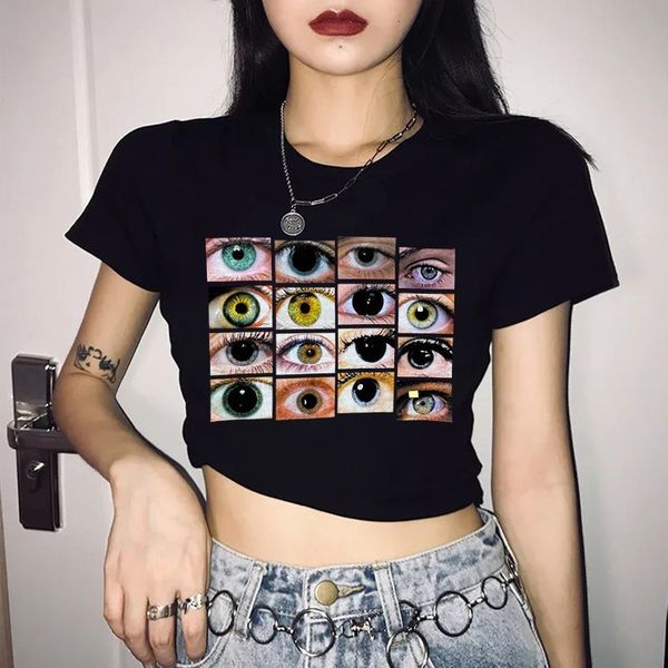 womens tshirt vintage eye print black female tshirt short sleeve o neck slim tees american streetwear y2k harajuku gothic 90s women crop 23, White
womens tshirt vintage eye print black female tshirt short sleeve o neck slim tees american streetwear y2k harajuku gothic 90s women crop 23, White