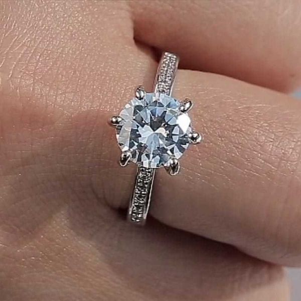 band rings classic wedding party jewelry for women band six claw ring crystal ring engagement jewelry size 6-10 aa230323, Silver
band rings classic wedding party jewelry for women band six claw ring crystal ring engagement jewelry size 6-10 aa230323, Silver